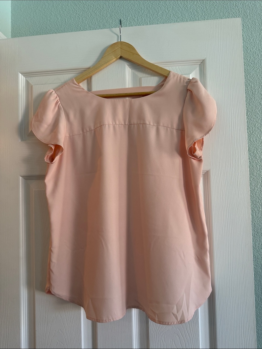 LOFT Blush Puff Sleeve Blouse
